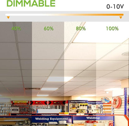 hykolity 2x4 FT LED Flat Panel Troffer Light, CCT Selectable 4000K-5000K-6500K