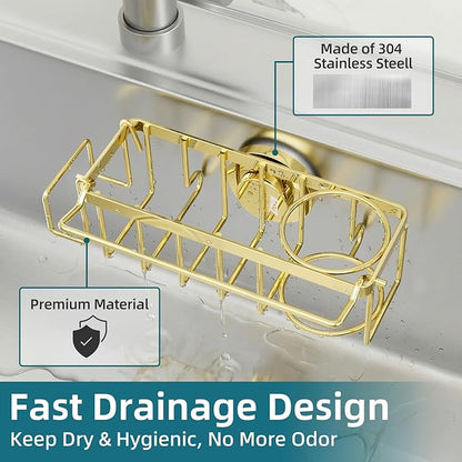 TAILI 4-in-1 Sink Caddy with Strong Suction Cup, Sponge Holder