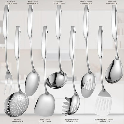9PCS Silverware Set for 304 Stainless Steel Kitchen Utensils Set Cooking