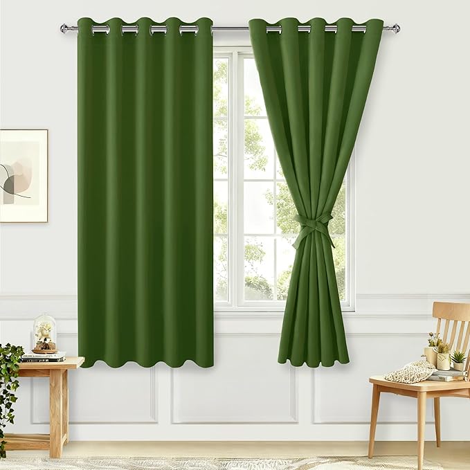 Hiasan Room Darkening Curtains for Bedroom, 60 x 72 Inches