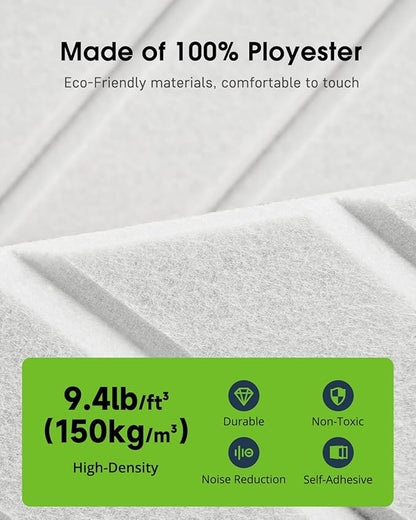 Woovio Sound Proof Foam Panels for Walls, 18 Pack Self-Adhesive Acoustic Panels
