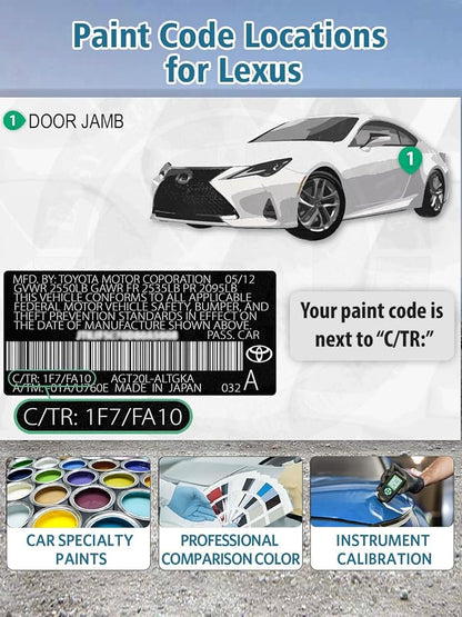 Grecian Water(8Y6) Touch Up Paint for Lexus Cars, Exact Color Match Car Paint Scratch Repair Pen Kit Quick & Easy Fix Vehicle Chips and Automotive Nicks Scuff