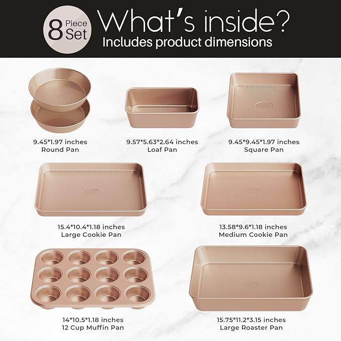 Baking Pans Set 8-Piece Bakeware Sets, Baking Sets