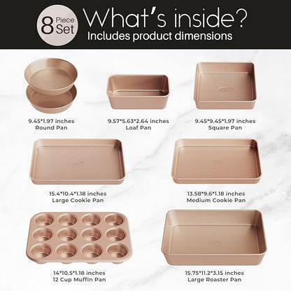 Baking Pans Set 8-Piece Bakeware Sets, Baking Sets