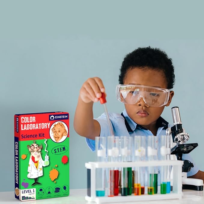 Einstein’s Color LAB Science Kit for Kids. STEM for Boys & Girls Aged 4 and Above. Detailed Picture Guide Included.