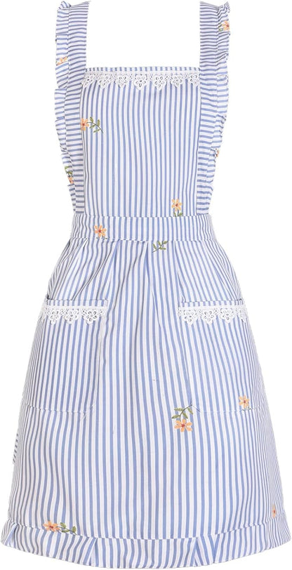 Funny Aprons for Women with Pockets, Kitchen Cooking Grilling Bbq Cute Chef