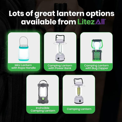 LitezAll Mini Lantern with Rope Handle, 360 Degree Light, Ideal for Camping Lights & Lanterns, LED Lantern, Portable Camping Lanterns for Outdoor Adventures and Emergencies