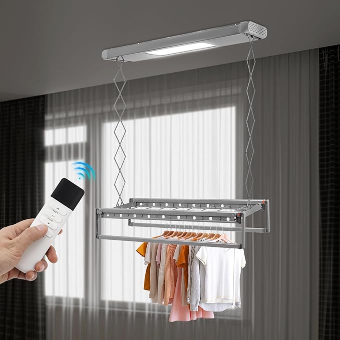 banborba Electric Retractable Airing Rack, Ceiling Mounted Clothes Drying Rack