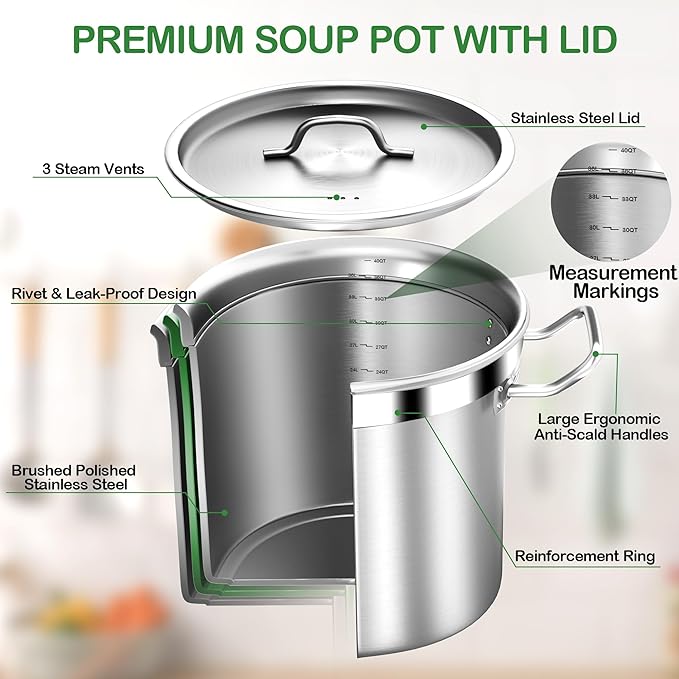 STOCKPOT Large Soup Pot with Lid