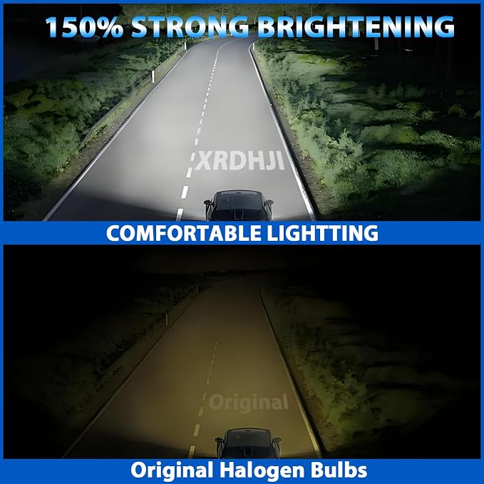 High-Performance Halogen Headlight Bulbs Fit for 2009-2018 Dodge Ram 1500 2500 3500 Without Projector/4 Head Lamps,9005 H11 High Low Beam & 9006 Fog Light 4800K White 150% Brighter Plug n Play,6 PCS