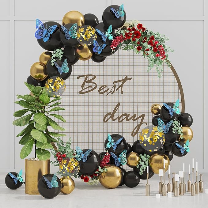 SAOROPEB 3D Butterfly Wall Decor - 48 Pcs, 4 Styles, 3 Sizes - Removable Stickers for Birthday & Party Decorations