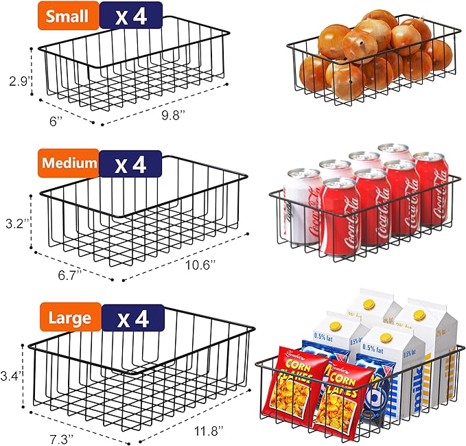 Joben Oligey 12 PACK Small Wire Storage Baskets