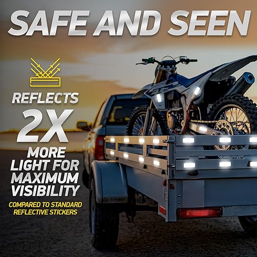 Reflective Safety Tape Stickers | 3M Diamond Grade | Yellow-Green | 1.2″ x 3.15″ | 20-Pack | Safety Warning Tape for Helmets, Cars, Mailboxes & More
