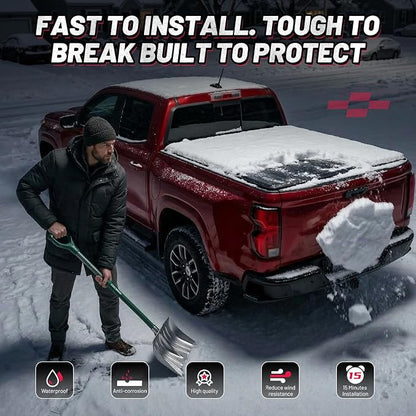 BDFHYK Hard Tri-Fold Tonneau Cover for Ram 1500 2009-2018 1500 Classic 2019-2026 2500/3500 2010-2026 6.4 FT Bed, Waterproof, Low Profile, Anti-Theft Lock, Easy Install, Incompatible with RamBox