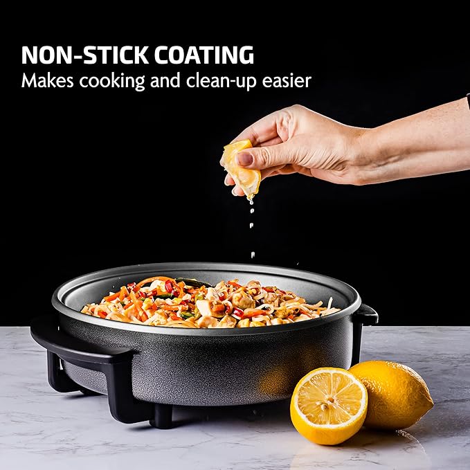 OVENTE 11.5-Inch Electric Skillet & Frying Pan, 1400W Nonstick Cooking Pan