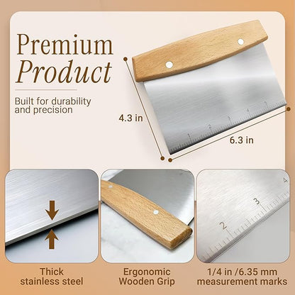 Multipurpose Bench Scraper, Dough Scraper and Dough Cutter