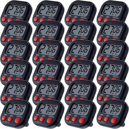Leumoi 24 Pcs Digital Kitchen Timers Magnetic Back Timers Bulk Large Screen