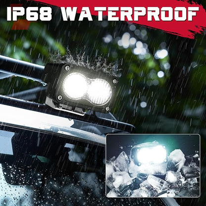 OFFROADTOWN 3 Inch LED Pods Lights 40W Driving Light Bar Off Road Lights LED Cubes Fog Light Bumper Grille Backup Reverse Lights for Truck Pickup ATV UTV SUV Motorcycle