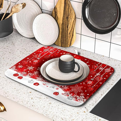 Giwawa Xmas Balls Dish Drying Mat