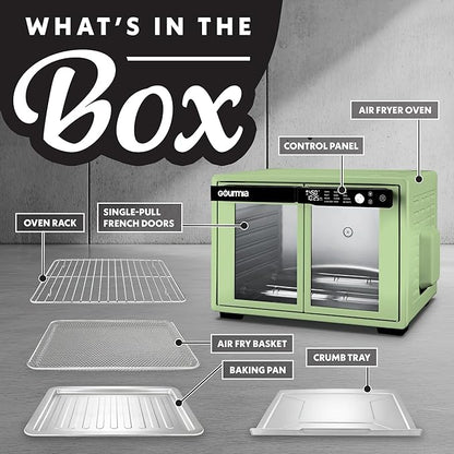 Gourmia French Door Air Fryer Oven - 37 Qt Large Capacity Convection Toaster