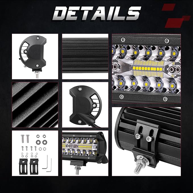 OFFROADTOWN 18inch LED Light Bar Off Road Driving Lights Fog Light Waterproof Work Light Bumper Lights for Truck Pickup UTV SUV Bronco Can-Am