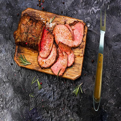 Grill Utensils Set -Innovative 2 in 1 Grill Tongs-Spatula & Barbecue Meat Forks with Long Wooden Handle for Outdoor Grilling,Cooking and Griddling