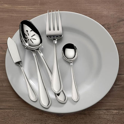 Mikasa 5187577 Daphney 65-Piece 18/10 Stainless Steel Flatware Set with Serveware, Service for 12