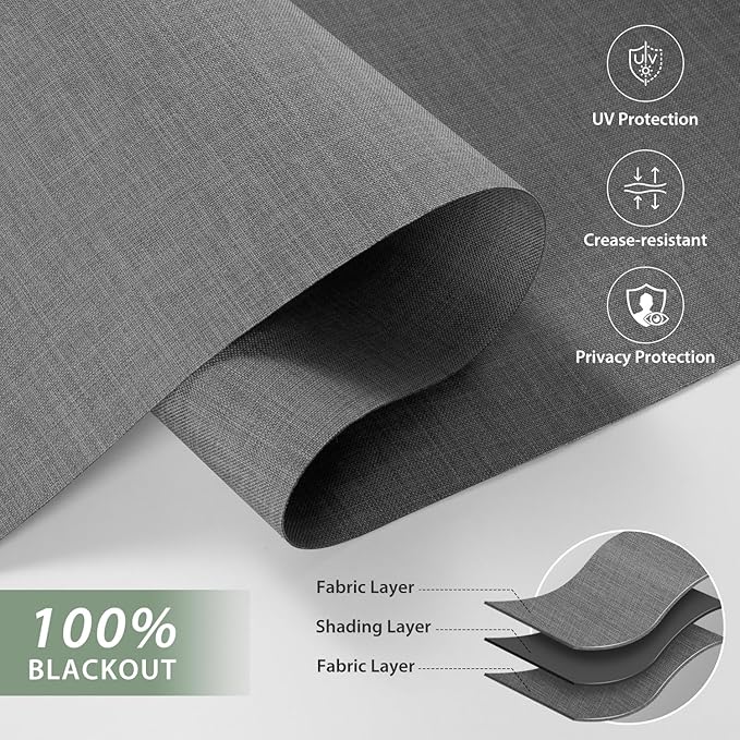 ZSHINE Motorized Blackout Window Blinds Customize Width Remote Control Wireless