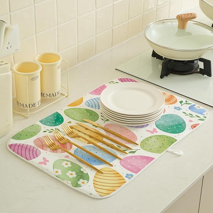 Spring Dish Drying Mat 18x24 Inches