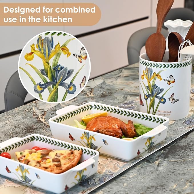 ACMLIFE Ceramic Casserole Dish Set, Ceramic Baking Dish