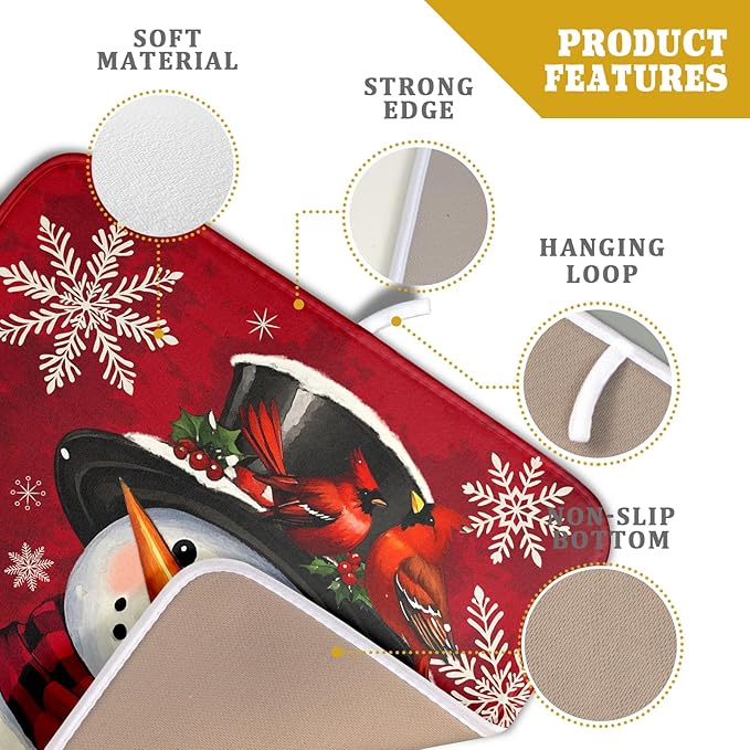 Christmas Snowman Dish Drying Mat