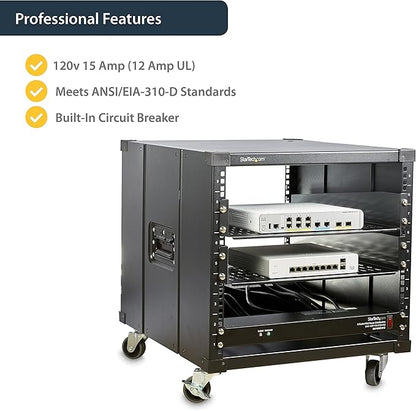 StarTech.com 8 Outlet Horizontal 1U Rack Mount PDU Power Strip