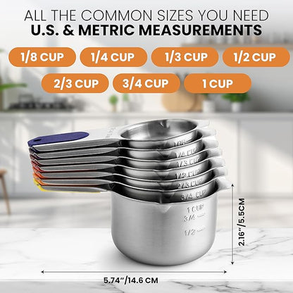 Spring Chef Magnetic Stainless Steel Measuring Cups, Kitchen Tools
