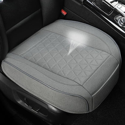 West Llama Linen Front Car Seat Cover Protector Anti-Slip Bottom Seat Cover Fits 95% of Vehicles,Wrapping Around The Bottom,Triangular Pattern(Gray-1Pcs)