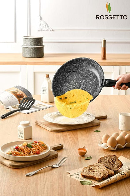 ROSSETTO 16pcs Aluminium Nonstick Pots and Pans Set from France with detachable Handle, Stackable, Ceramic RV Kitchen Cookware Sets Removable Handle, PFOA and PTFE Free, Oven Safe, Induction