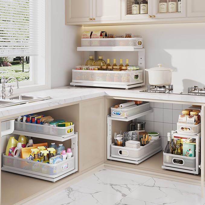 2 Pack 21IN-Depth Under Sink Organizer