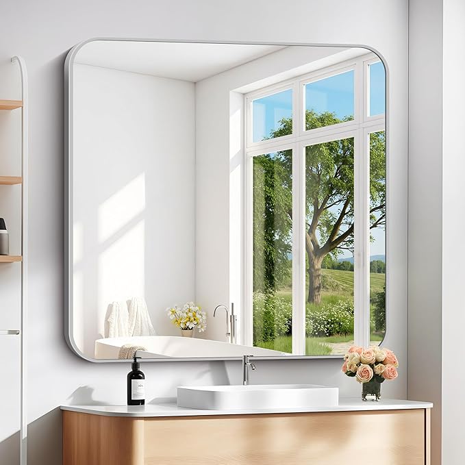 42" x 42"Bathroom Mirror, Decorative Rectangular Vanity Mirror