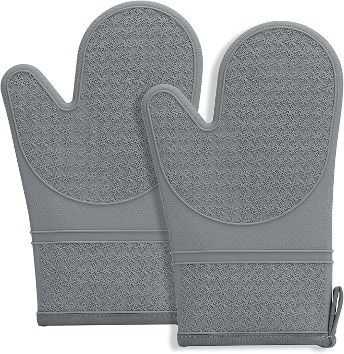 Hovico Silicone Oven Mitts, Heat Resistant 500F Kitchen Mitts 2PCS, 11.6"