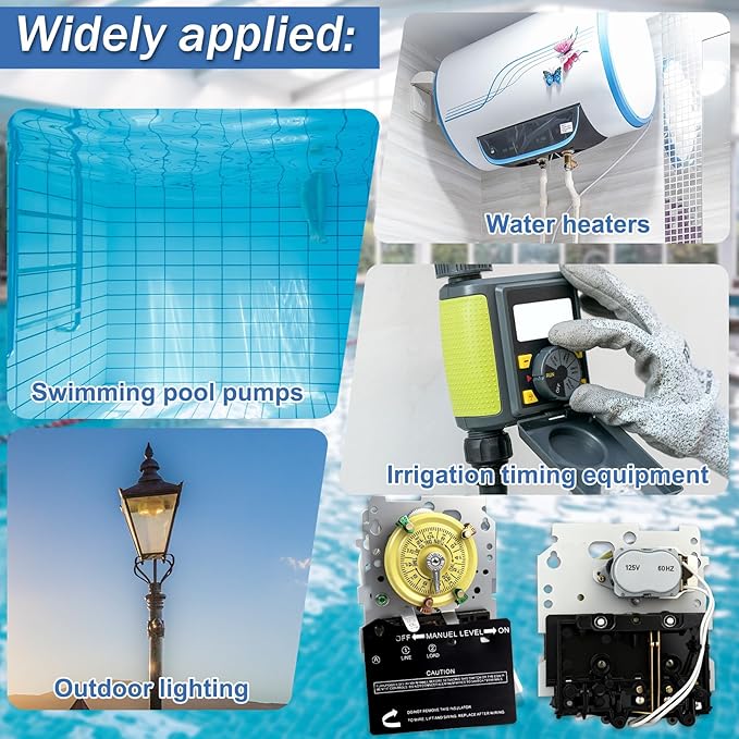 T101M Pool Timer Mechanism Only, Pool Pump Timer, 120V 2HP SPST 40A Time Switch