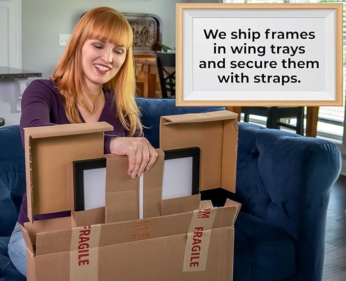 16x42 Shadow Box Frame Black | 1 Inch Deep Solid Wood Shadowbox Display Frame |