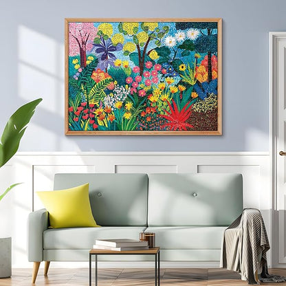 300 Piece Puzzles for Adults, Colorful Garden with Trees and Flowers Jigsaw Puzzles, Vibrant and Relaxing 300 Piece Puzzle, Perfect for Family Time, Wall Decor, Great Gift for Adults, Kids, Seniors