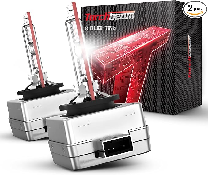 Torchbeam D1S HID Bulbs, 6000K Cool White, 300% Lighting Distance, Xenon Bulb, IP67 Design for Replace 66144 66140 85140 85415 85415C1, Pack of 2