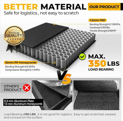 Auto Dynasty FRP Hard Tri-Fold Truck Bed Tonneau Cover Compatible with 2007-2014 Chevy Silverado GMC Sierra 1500 2500HD 3500HD 6.5Ft Fleetside Bed, Black Powdercoated