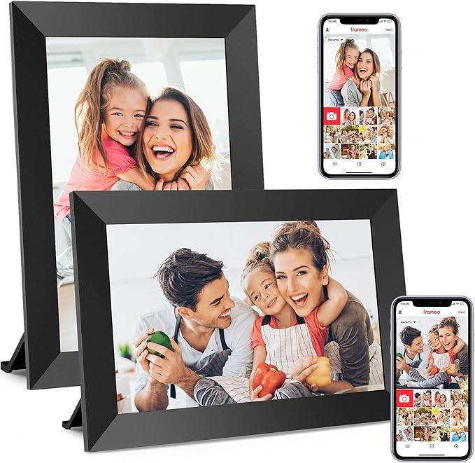 BIGASUO Digital Picture Frame, 10.1" Frameo Digital Frame WiFi