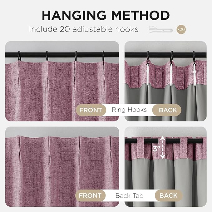 Joydeco Pinch Pleated Curtains