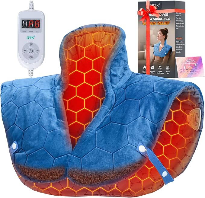 Nalax 30s Fast Heating Pad for Neck and Shoulders and Back, 6X Deeper Far