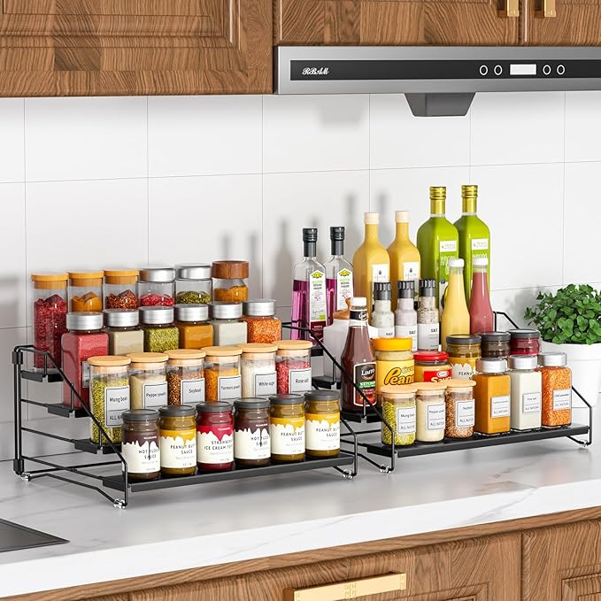 RCHYFEED Spice Rack Organizer for Cabinet Pantry, 4 Tier Spice Rack Countertop