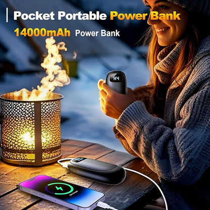 Hand Warmers Rechargeable - Electric Hand Warmers, Max 20 Hrs Warmth 4 Levels Heat Up to 131?? Dual-Side Heating Portable Reusable Pocket Heater 2 Pack for Raynauds, Hunting, Camping, Golf