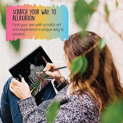 Scratch Art Book for Adults - Colorful City Series Scratch Art | Scratch Painting Foil Art for Adults | Scratch and Sketch City Series Books | Foil Engraving Scratch Art Adult (City Series)