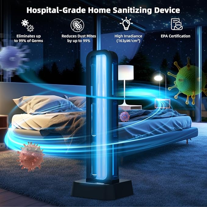39W UV Light Sanitizer with Remote Control and 3 Timers – Ozone Free Home